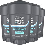Dove Men+Care Deodorant, 96H Clinical Protection Antiperspirant, Clean Comfort 4-Pack – Prescription Strength Wetness Defense with ¼ Moisturizers, 1.7 Oz Ea