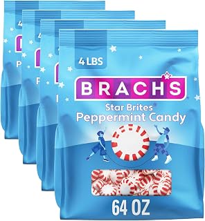 Brach's Star Brites,Peppermint,Individually Wrapped,Made With Real Peppermint Oil,64oz,360ct,(Pack of 4)