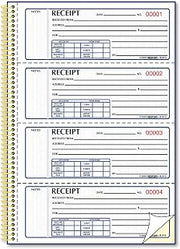 Rediform 8L810 Money Receipt Book 7 x 2 3/4 Carbonless Duplicate Twin Wire 300 Sets/Book