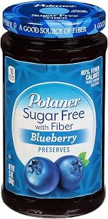 Polaner Sugar Free with Fiber, Blueberry Preserves, 13 Ounce