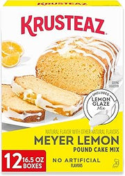 Krusteaz Meyer Lemon Pound Cake and Glaze Mix, 16.5 oz Boxes (Pack of 12)