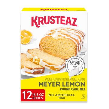 Meyer Lemon Pound Cake and Glaze Mix by Krusteaz – 16.5 Ounce (Pack of 12), Pancake, Pack of 12, Model SUVELAM