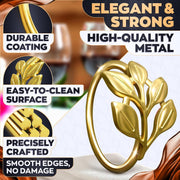 Leglo Napkin Rings, Gold Leaf Design, Set of 20