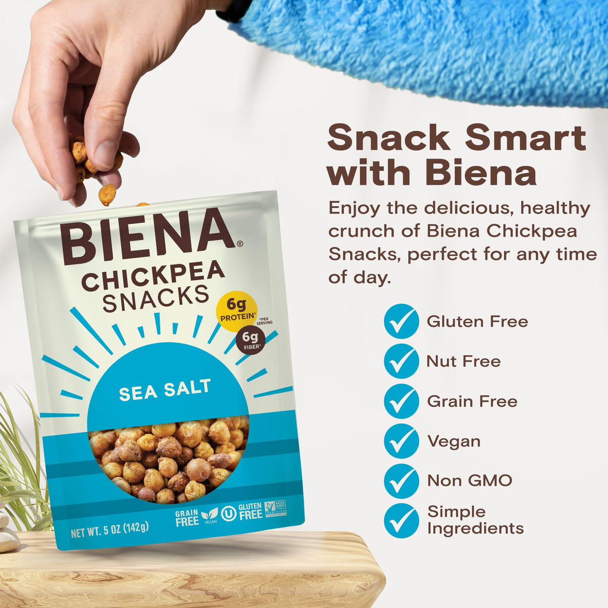 BIENA Salted / 5 Ounce (Pack of 1) / No Color Puffed Snacks