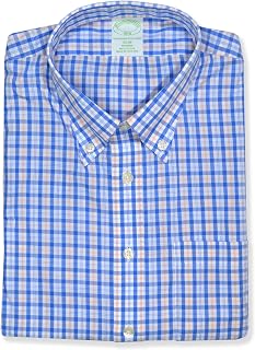 Brooks Brothers Mens Slim Fit Supima Cotton Mixed Plaid Button Down Shirt,