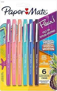 Paper Mate Flair Felt Tip Pens, Medium Point, Limited Edition Candy Pop Pack, Pack of 6 (1979425)