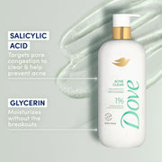 Dove 18.5 Fl Oz (Pack of 4) / White / Acne Clearing Body Washes
