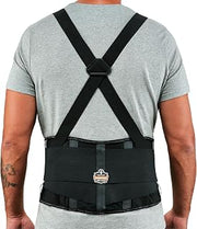 Ergodyne ProFlex 2000SF Back Support Brace, 8.5" Spandex, V-Shape Design and Patented Stays for Added Support, Large,Black