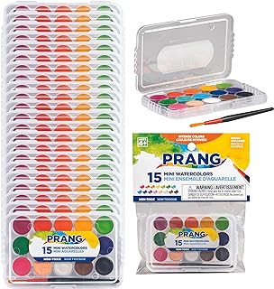 Prang Mini Watercolor Paint Set, 15 Assorted Colors, 1 Count | Perfect for painting, art lessons, crafts and creative projects