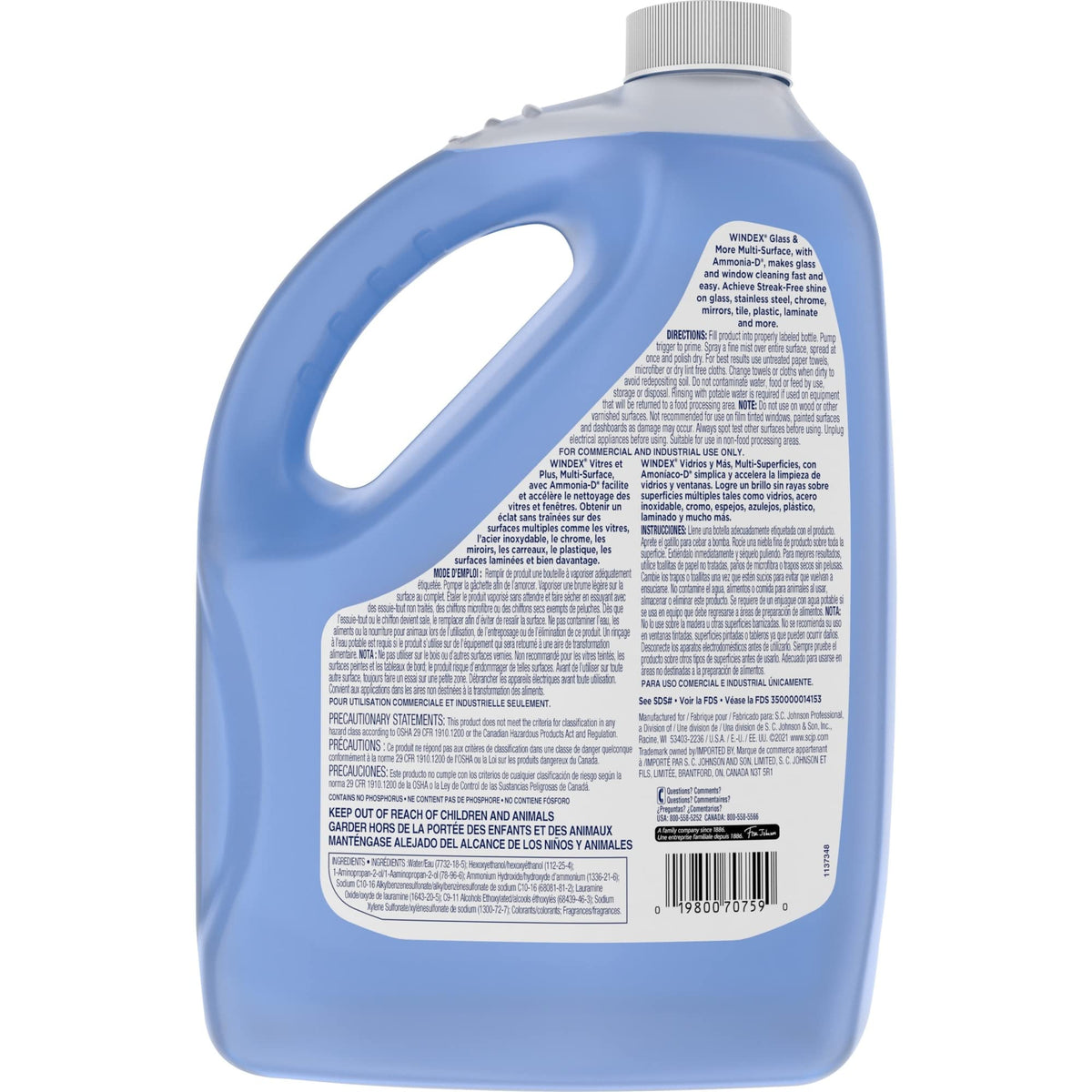 682252EA Powerized Formula Glass & Surface Cleaner by Windex – 128 Fl Oz (Pack of 1), stainless steel, Model GIDDS-880401