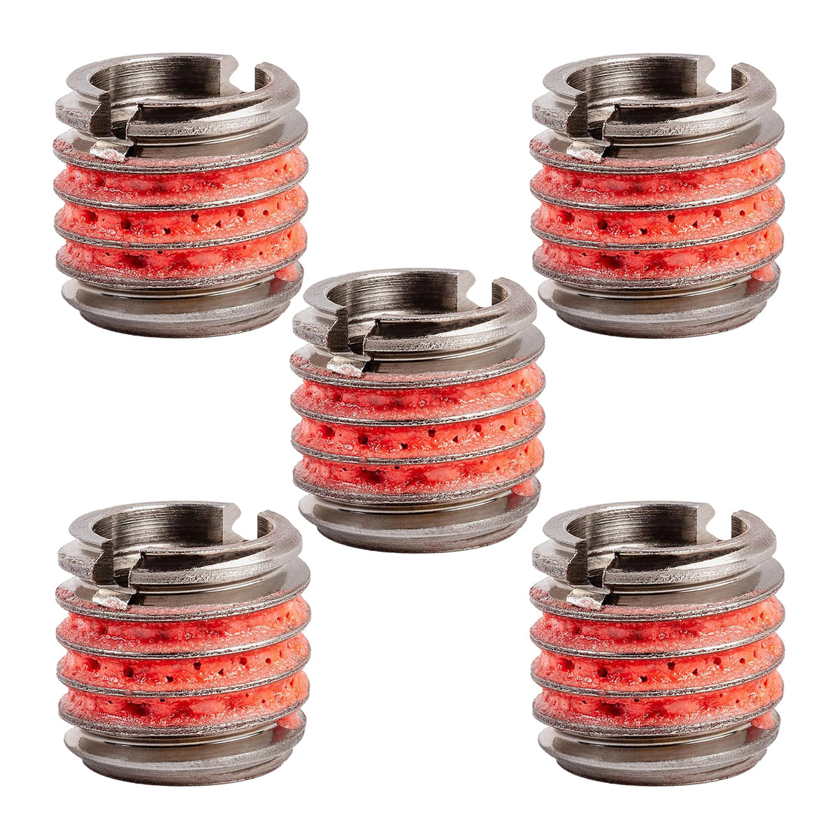 Thread Insert by E-Z LOK – 3/8"-16 IT, 9/16"-12 ET, 0.515" L, Stainless Steel 18-8 (A2), silver, Pack of 5, Model 303-6