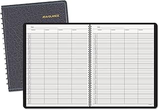 AT-A-GLANCE 8031005 Four-Person Group Undated Daily Appointment Book, 8 1/2 x 10 7/8, Black