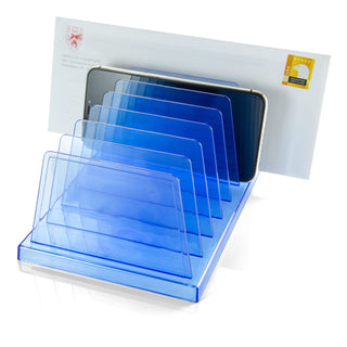 Blue Glacier Standard Sorter by Officemate – 5 x 8.25 x 25 inches, 7 unknown_modifier, Plastic, Transparent Blue, Model 23214