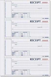 Blueline Rediform Money Receipt Book, Hardbound, 2 x 6.875 inches, 4 per Page, 200 Triplicates (S1657NCL) (Pack of 5)