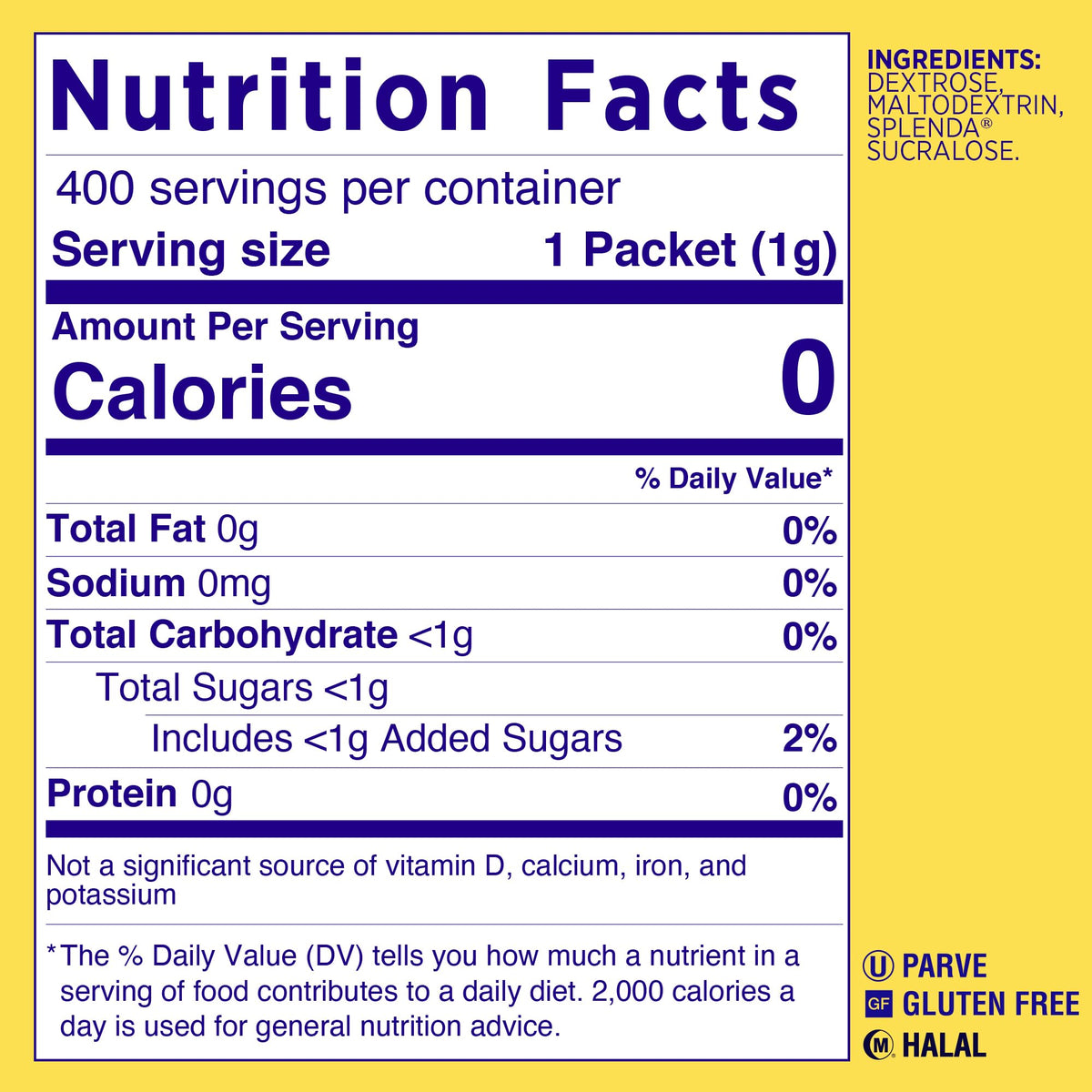 SPLENDA 400 Count (Pack of 1) / 1 Stevia