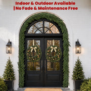 ZUKONROS Norfolk Pine Garland, 6FT Artificial Evergreen, Green 2 Pack