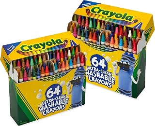 Crayola Washable Crayons for Kids - 64ct (2 Boxes), Classroom Must Haves, Teacher School Supplies Essentials, Bulk Crayons for Toddlers [Amazon Exclusive]