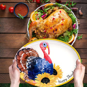 Fancy Land Serving Platter, 12.3 x 16.2 Inches, Multicolor Thanksgiving