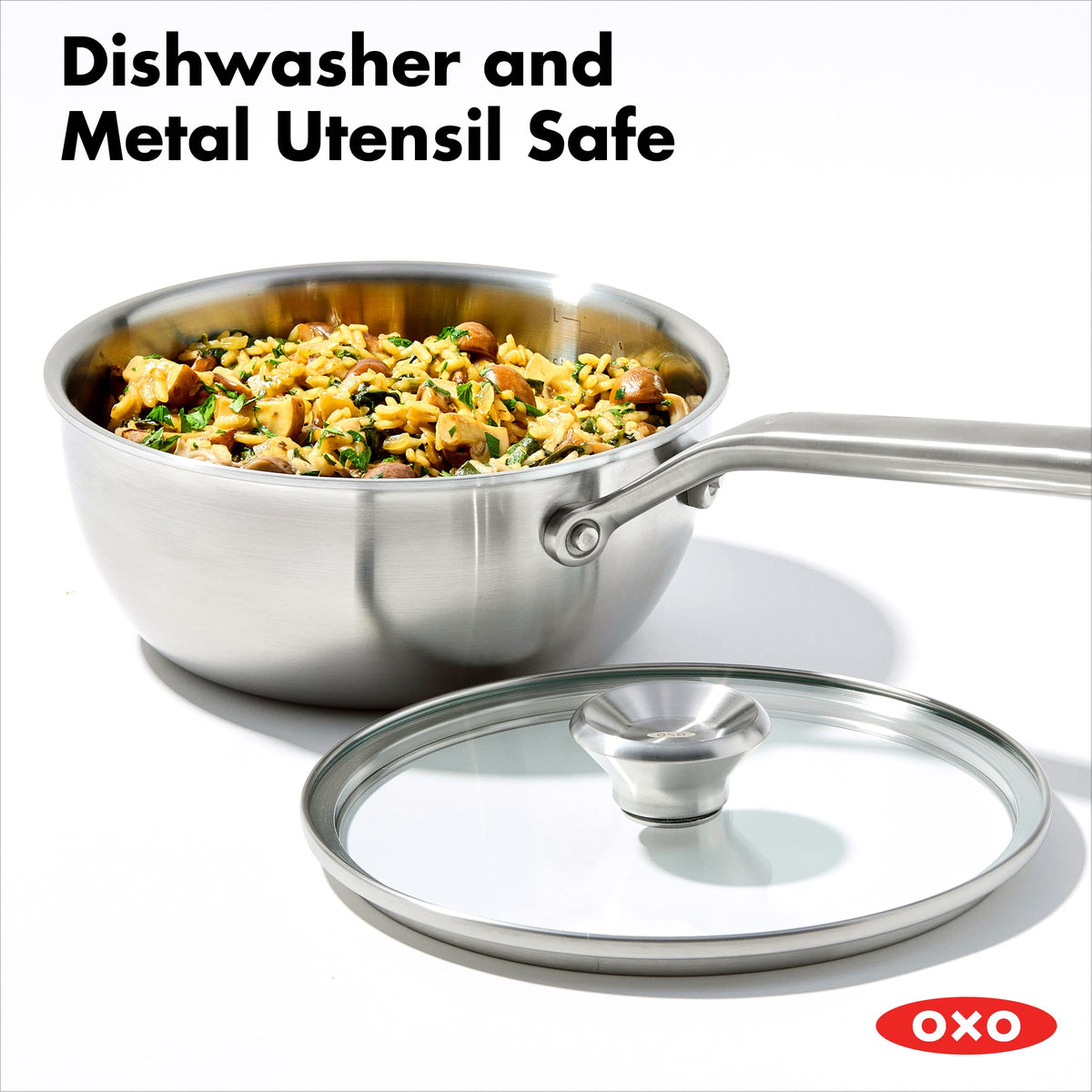 Mira Tri-Ply Stainless Steel by OXO – 1.5QT and 3QT Saucepan Pot Set with Lids, 3.57 quarts, Stainless Steel, Silver, Pack of 2