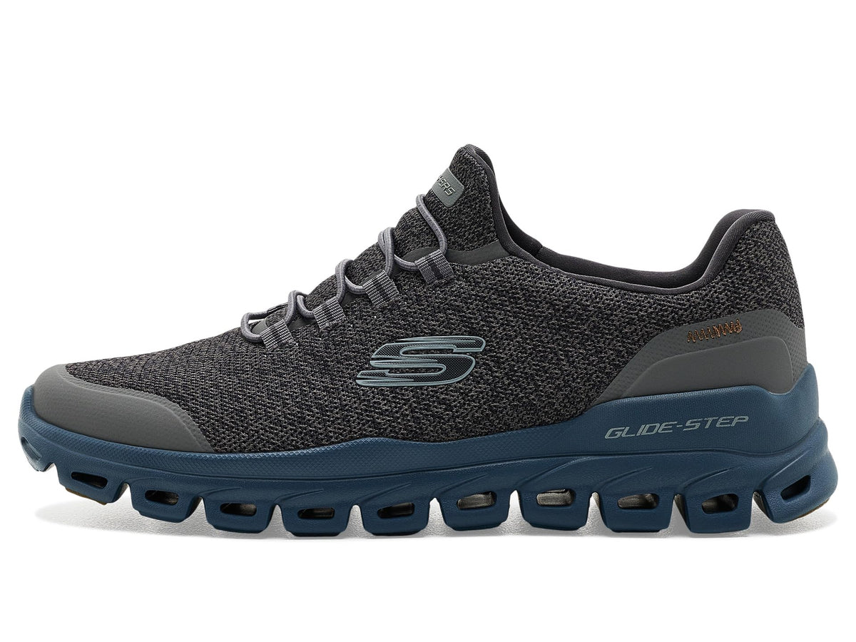 Men's Glide-Step Wallen Slip-On by Skechers – Mesh, Charchaol/Navy, Model 233019
