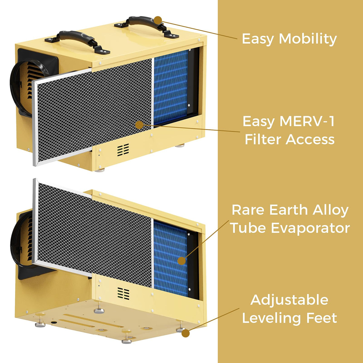 120 PPD Commercial Dehumidifier + MERV-8 Filter Replacement Set by ALORAIR – Commercial Grade