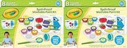 Crayola Spill Proof Paint Set (8ct), Washable Toddler Paint Kit, with Brushes, Pots, Activity Pages, Arts & Crafts Kit, Gift for Toddlers, Ages 3+ (Pack of 2)