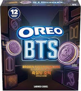 Oreo BTS Brown Sugar Pancake Flavor Creme Cookies, Limited Edition, Purple Sandwich Cookies, 13 Collectible Cookie Designs, 12 Pack of 4-Count Snack Packs (48 Cookies Total)