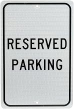 Reserved Parking, Aluminum Sign, .08mm Thick