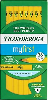 Ticonderoga My First Tri-Write Wood-Cased Pencils, Unsharpened