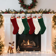 Doitory Christmas Stockings, Knitted Acrylic, 6 Pack in Red White Green