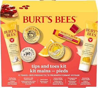 Burt's Bees Tips and Toes Kit Gift Set, 6 Travel Size Products