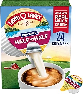 Land O Lakes Mini Moo’s Half & Half Creamer Singles, Shelf-Stable, 24 Count (Pack of 6)