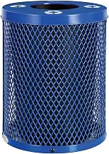 Global Industrial Thermoplastic Mesh Recycling Receptacle w/Flat Lid, 32 Gallon, Blue