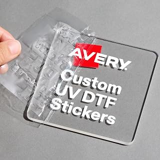 Avery Professionally Printed Custom UV DTF Transfer Stickers, 3" x 3", High Gloss Finish, 3D Effect, Waterproof Stickers, Design Your Own, Premium Custom Peel-and-Stick Decals, Great for Branding
