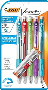 BIC Velocity Strong Lead Mechanical Pencils, Thick Point, 0.9mm, 5-Count