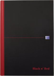 Oxford Black n' Red, A4 Notebook Hardcover, Casebound, Lined, 192 Page, 1 Notebook
