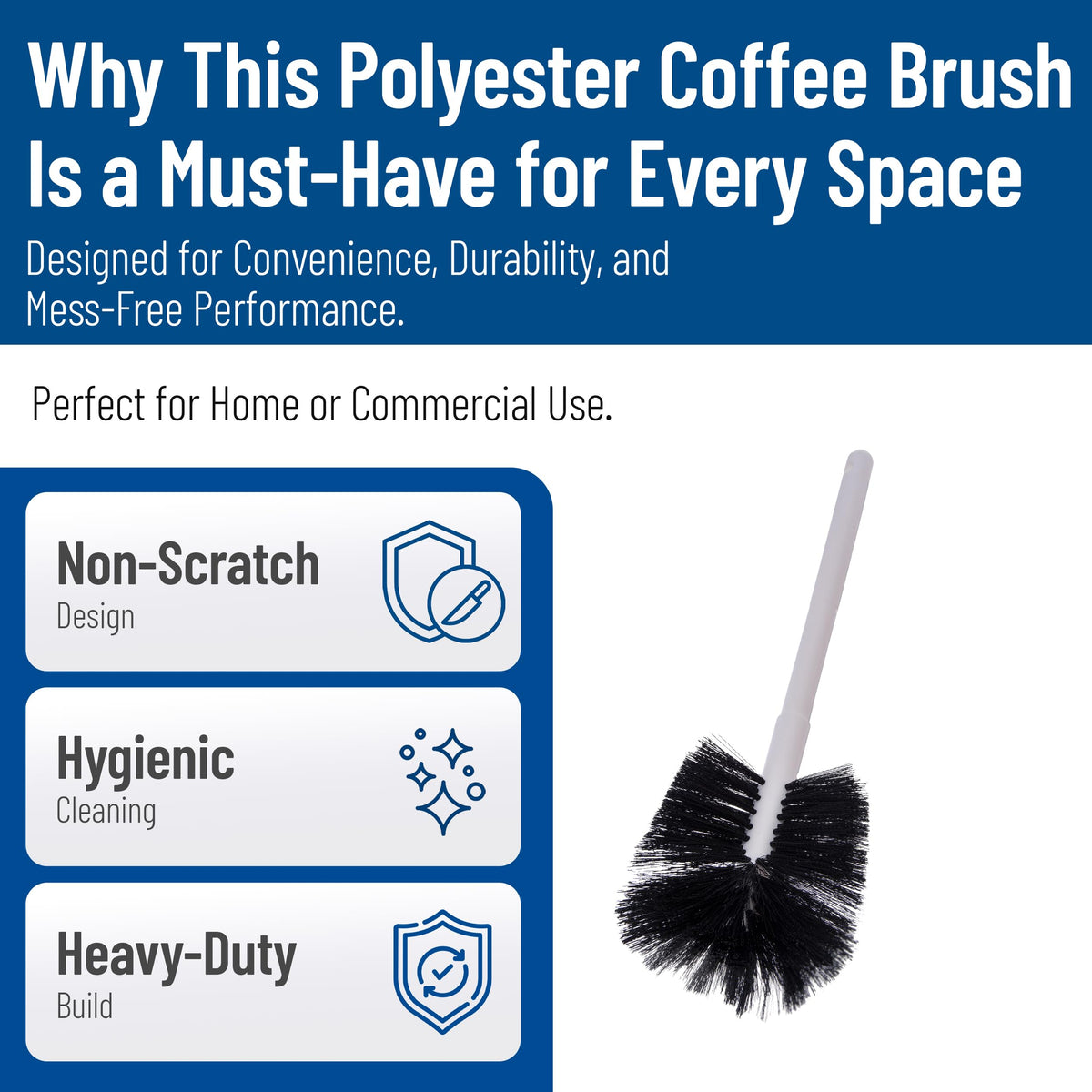 SPARTA Decanter Brush by Carlisle FoodService Products – 16", Polyester, Black, Model 4002500