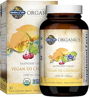 Garden of Life Organics Vegan D3 Chewables, Raspberry Lemon Flavored, 30ct