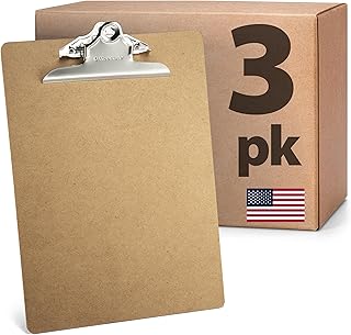 Officemate Recycled Wood Clipboards, 3-Pack, 9x12.5-in, Rust-Resistant Clip