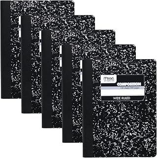 Mead Composition Notebooks, Wide Ruled Paper, 100 Sheets, Comp Book, 5 Pack (72368)