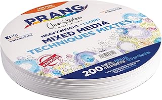 Prang Mixed Media Paper Circles, 9" Diameter, 200 Sheets/Pack, 12 Packs | Created by America's Art Teacher Cassie Stephens, Heavyweight, White, #PAC4822