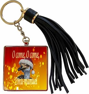 3dRose O come, O come, Emu-manuel Christian hymn Tassel Key Chain