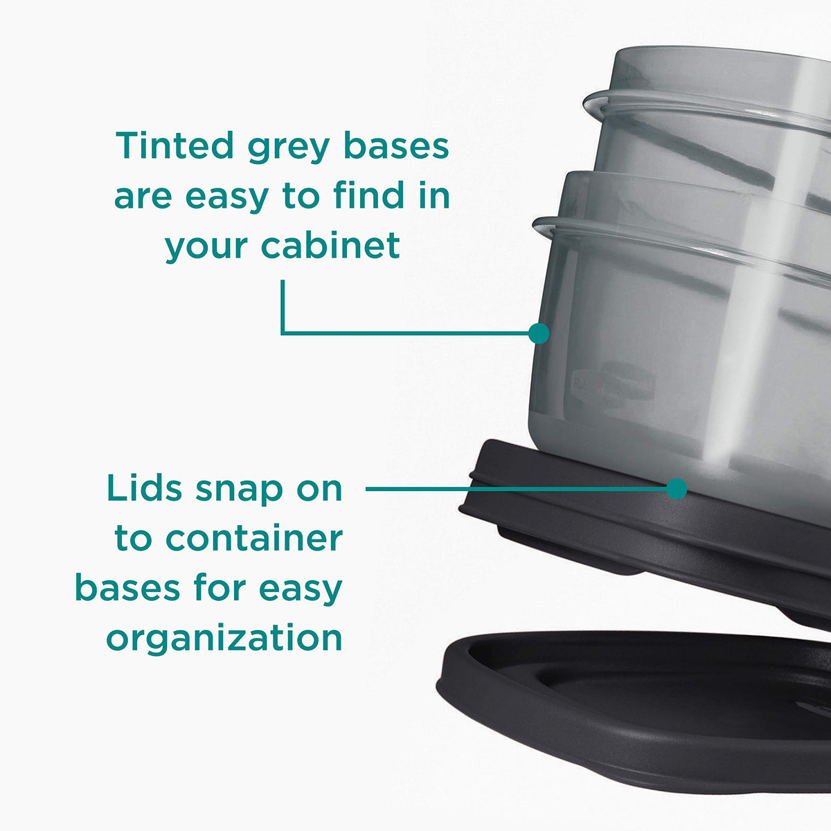 EasyFindLids Food Storage Containers with SilverShield Antimicrobial Protection by Rubbermaid – Assorted Sizes (42-Piece), 4.85 liters, Plastic, Gray, Model 2135721