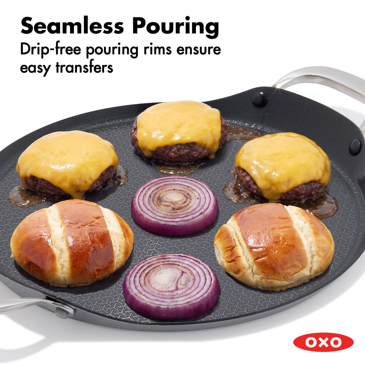 Hybrid Nonstick Stainless Steel Griddle Pan by OXO – Griddle Pan, 5.0 cups, Ceramic, Stainless Steel, Model CC011429-001