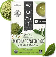 Numi Organic Matcha Toasted Rice Tea, 18 Green Tea Bags, Medium Caffeine