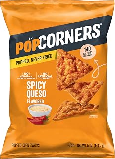 Popcorners Popped Corn Snack Chips, Spicy Queso, 5 Oz