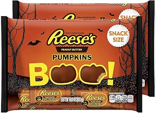 Reese's Halloween Peanut Butter Pumpkins, Snack Size, 10.2-Ounce Packages (Pack of 2)