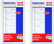 Rediform Telephone Message Book, 2.75 x 5 Inches, 4 Per Page, 400 Messages (50076), 2 Pack