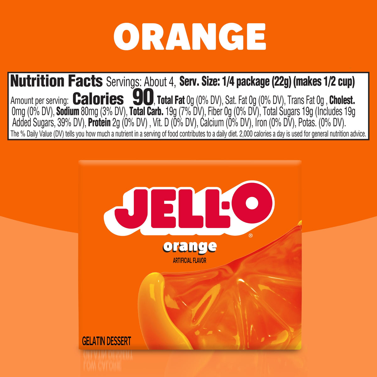 Jell-O Orange / 3 Ounce (Pack of 5) / 1 Gelatin
