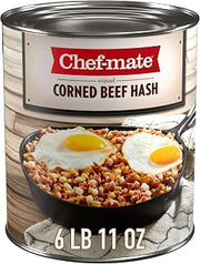 Chef-mate Corned Beef Hash, Canned Food and Canned Meat, 6 lb 11 oz (#10 Can Bulk)